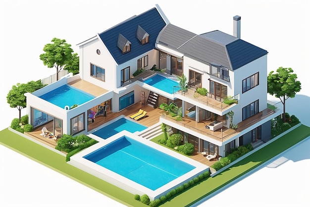 Design de maison de luxe avec piscine