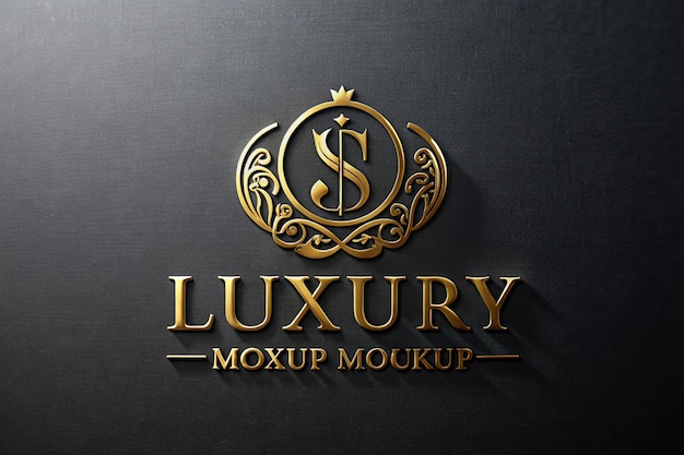 Design de maquette de logo doré de luxe
