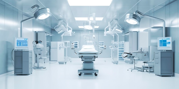 design minimaliste Intérieur de la salle d'opération dans une clinique moderne AI Generative