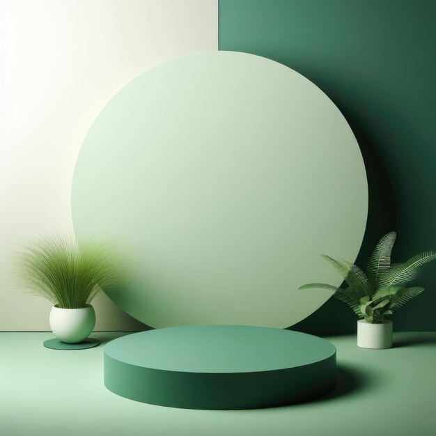 Photo un design minimaliste et moderne dominé par diverses nuances de vert