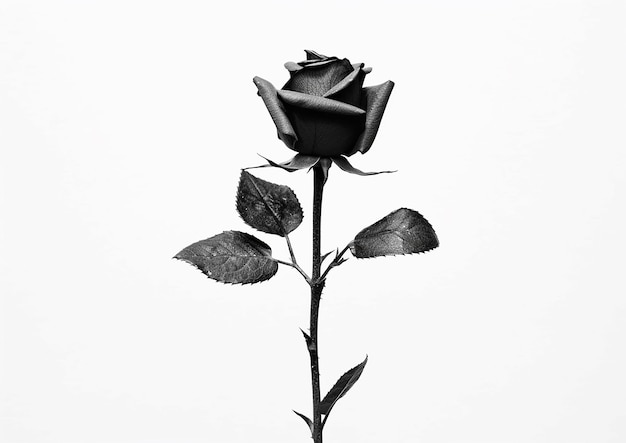 Design minimaliste Sélection d'une fleur rose sur fond blanc