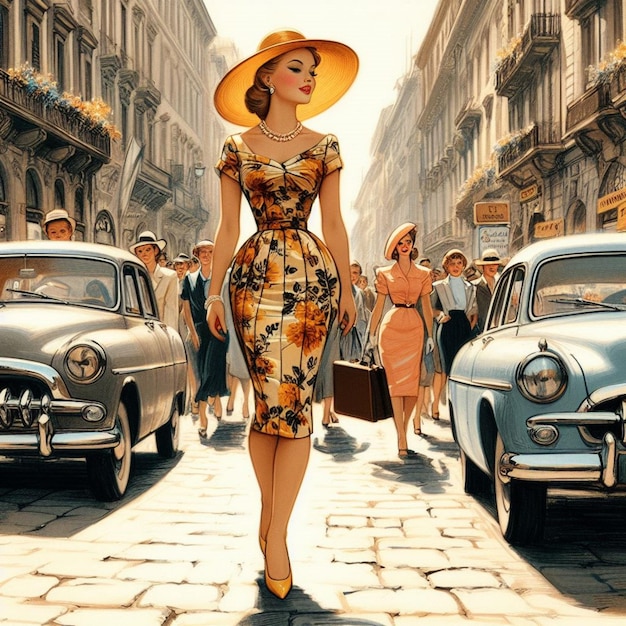 design de mode des années 1950 concept de dolce vita style vintage