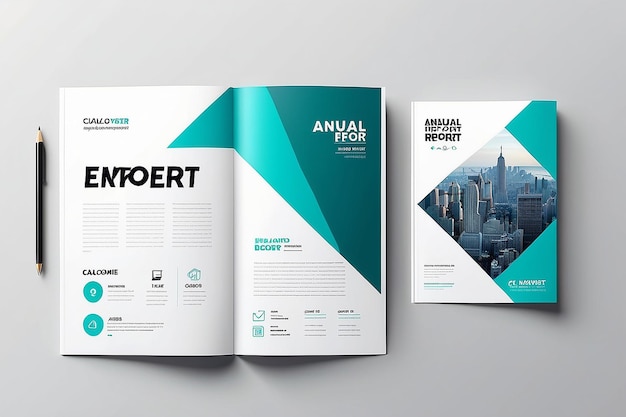 Photo design de modèle de brochure rapport annuel d'affaires de l'entreprise catalogue magazine flyer
