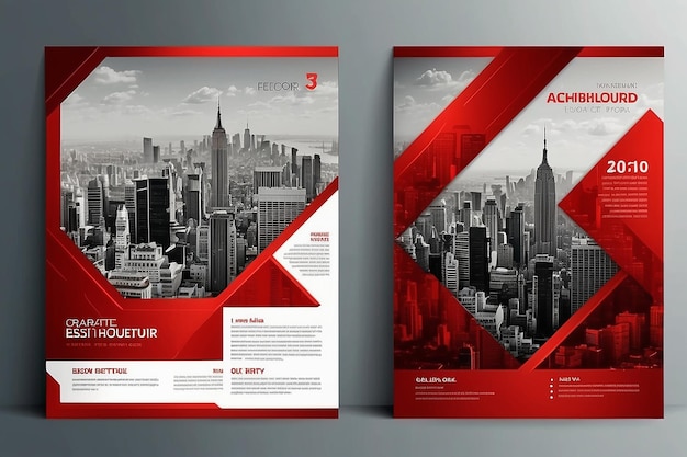 Design moderne de brochure rouge Modèle d'entreprise pour le magazine de catalogue de rapports annuels