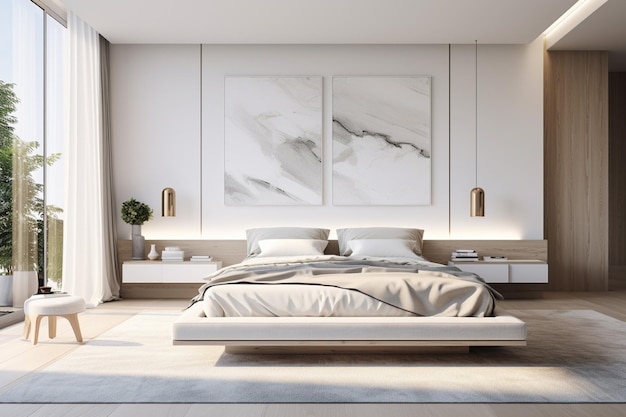 Design moderne de chambre à coucher de luxe