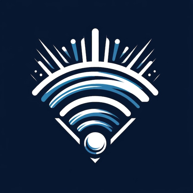 Design moderne du logo WiFi avec un schéma de couleurs bleu et blanc