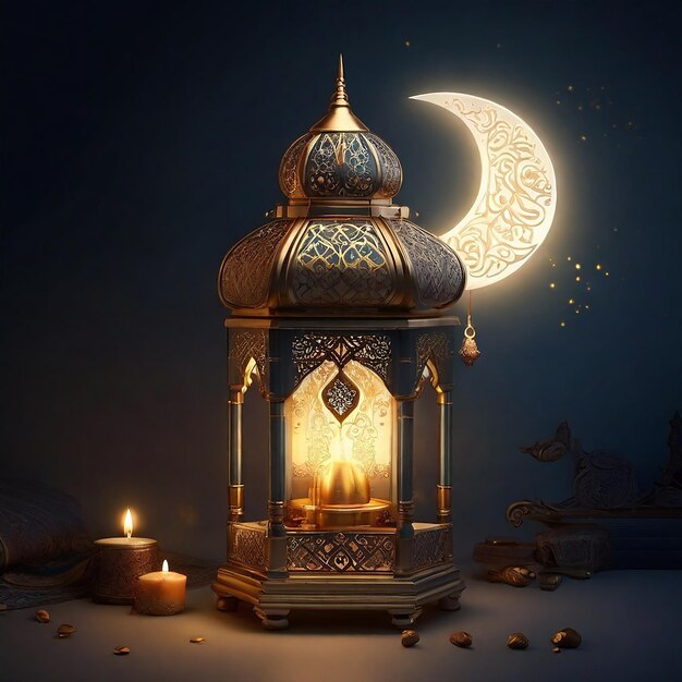 Photo le design de la mosquée eid mubarak luxury moon star