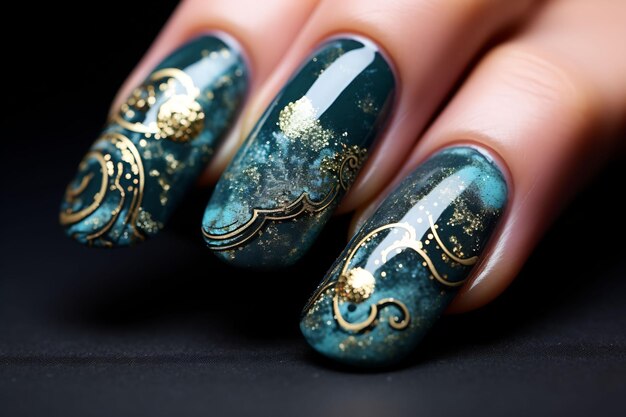 un design nail art inspiré de la mer