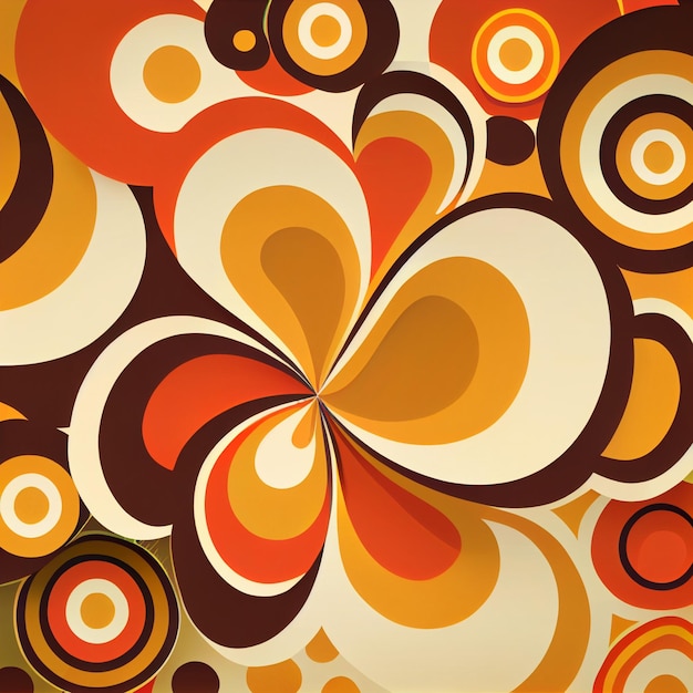 Un design orange et marron avec un cercle au milieu.