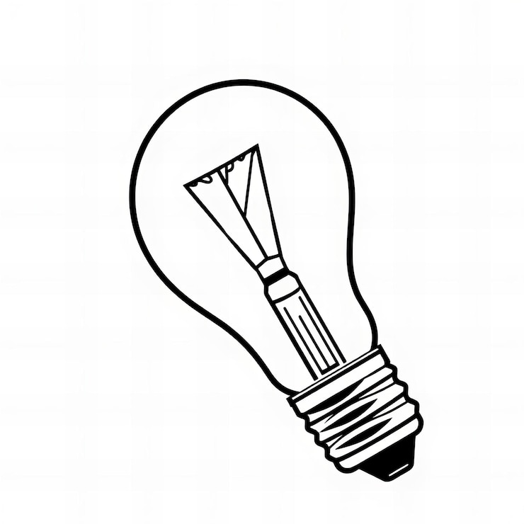 Photo le design plat de l'art de la ligne du logo de l'ampoule simple