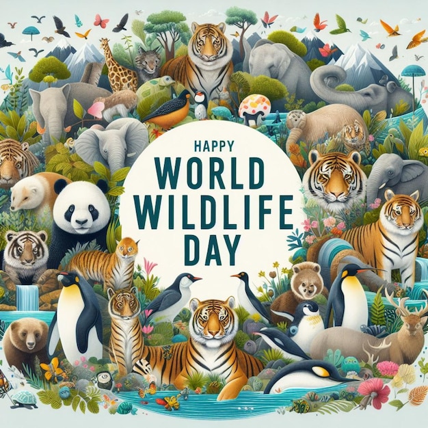 Design pour la journée mondiale de la faune et la journée mondiale des animaux