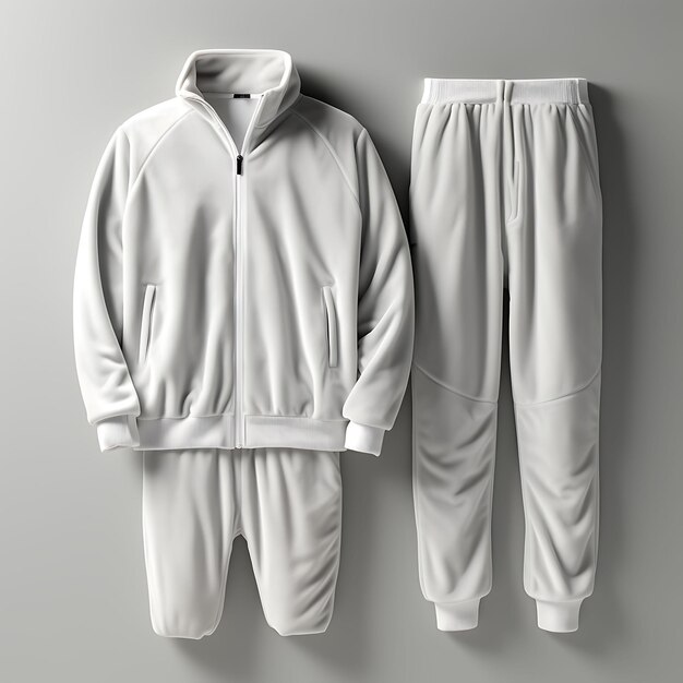 Design de Rancersuit Velour Athleisure Form Design Style pour hommes Tout un isolé sur blanc BG Blank