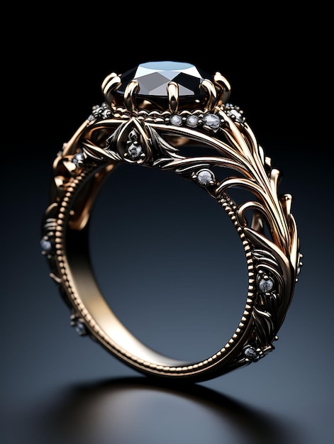 Photo design ring reverie explorant la beauté des anneaux métalliques conceptuels et artistiques isolés