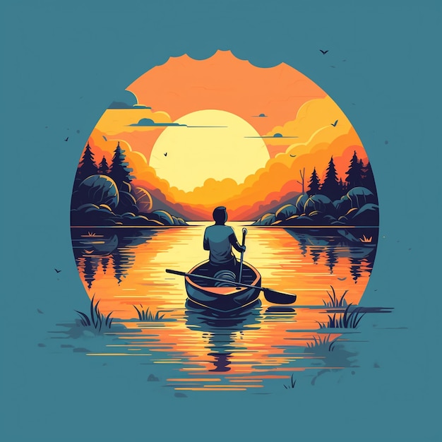 Design de t-shirt de bateau de pêche