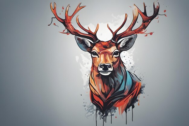 Photo le design d'un t-shirt le cerf