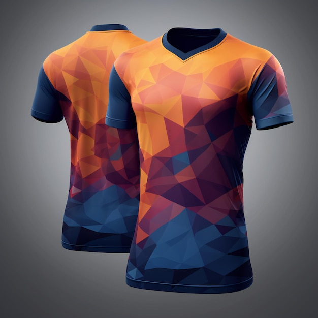 Design de T-shirt de football avec motif de sublimation devant et derrière