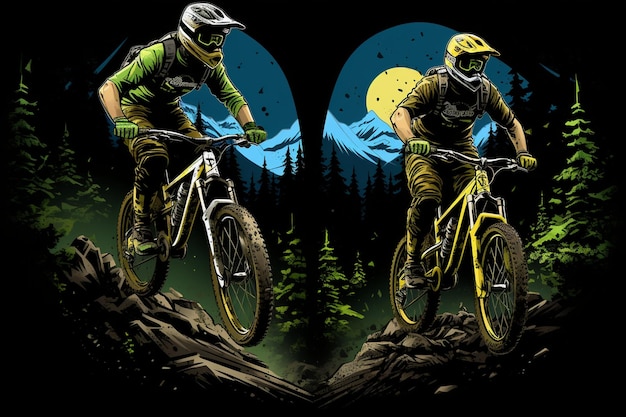 Design de t-shirt pour les amateurs de vélo de montagne