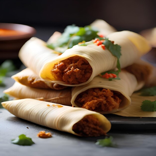 Photo le design des tamales à l'eau à la bouche