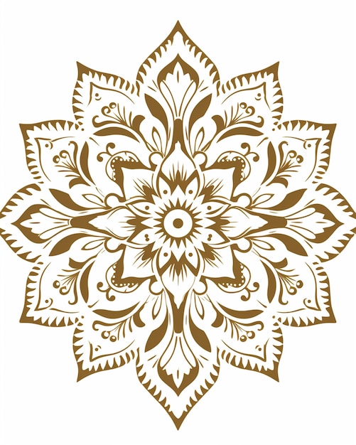 Design de tatouage de fleur de mandala en noir et blanc