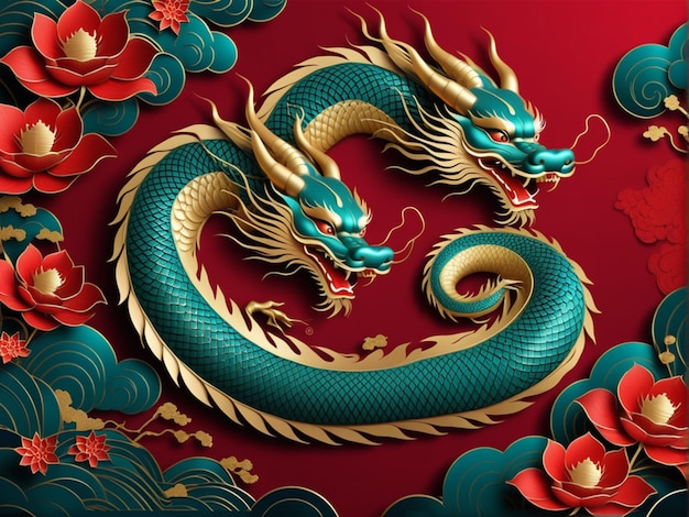 Design sur le thème du dragon chinois pour le festival et le Nouvel An
