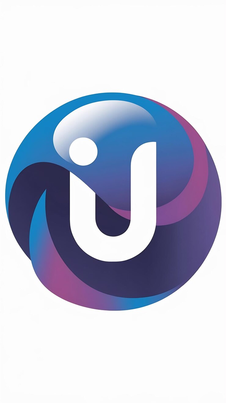 Photo design vectoriel de l'icône du logo de la lettre u du signe de cercle de sphère abstraite