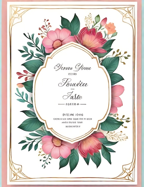 Designs créatifs Cartes d'invitation Flyer Logo et images encadrées de fleurs