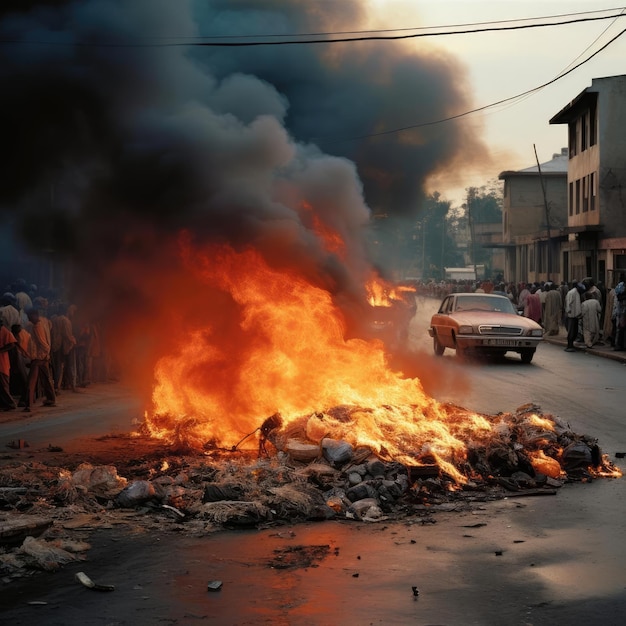 Le désordre dans les rues en Afrique