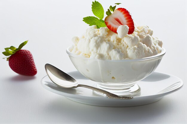 Dessert au fromage avec de l'IA de fraise généré