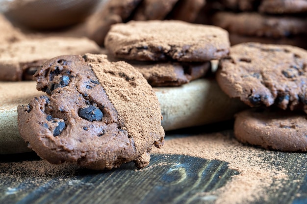 Dessert croustillant sucré de biscuits au chocolat au chocolat