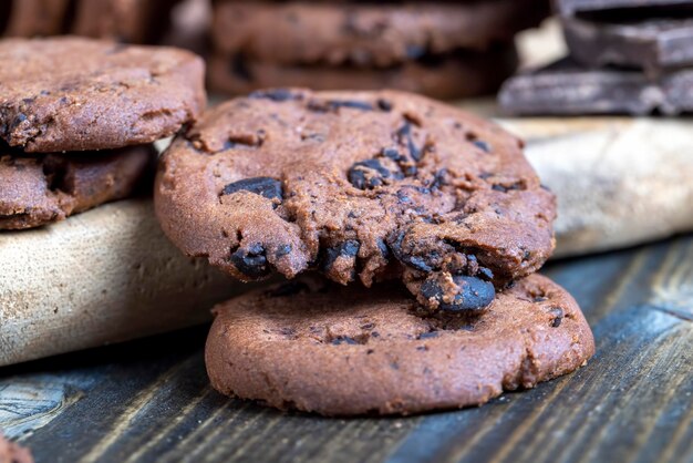 Dessert croustillant sucré de biscuits au chocolat au chocolat