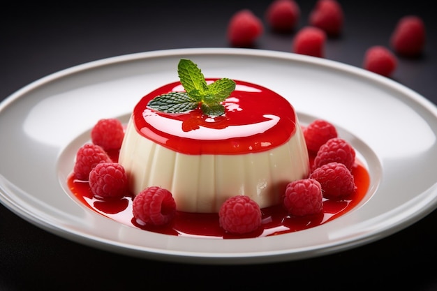 Photo le dessert délicieux et sucré panna cotta vue du haut