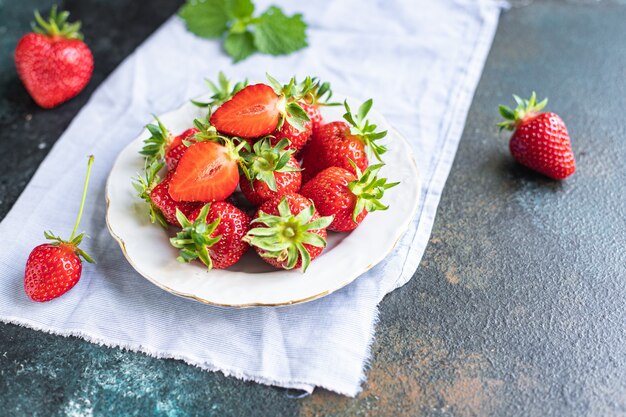 Dessert doux mûr de baies de fraise