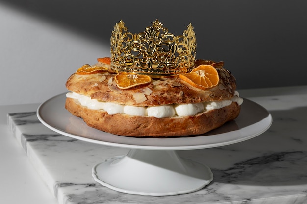 Dessert du jour de l'Épiphanie aux agrumes séchés