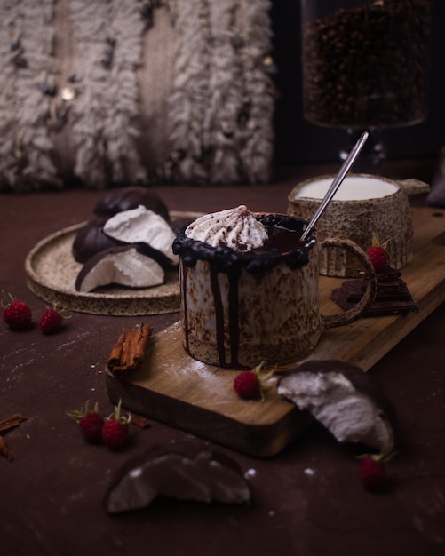 dessert gaufres françaises et chocolat