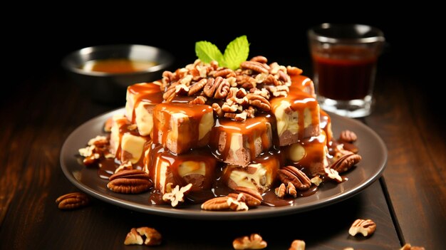 Dessert gourmand maison fudge chocolat caramel