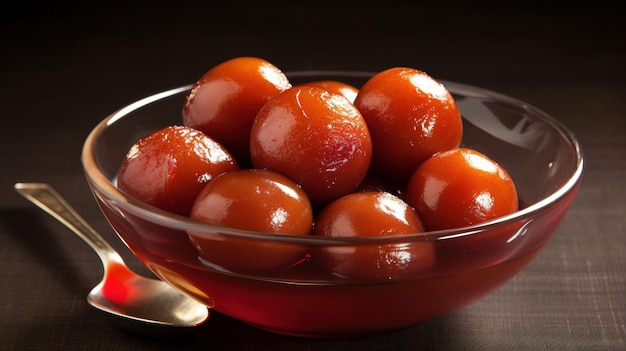 Le dessert Gulab Jamun dans un bol