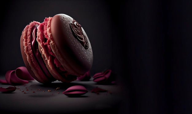 Un dessert macaron de la marque macarons.