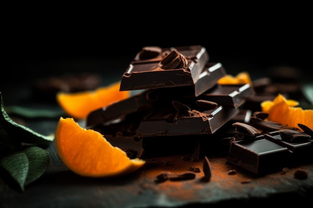 Dessert saveur chocolat orange Nourriture sucrée Générer une IA