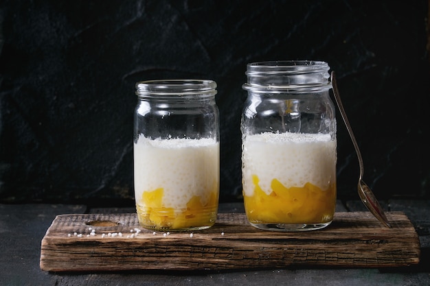 Dessert tapioca à la mangue