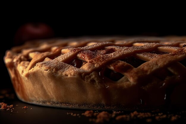 Photo dessert tarte aux pommes pâtisserie maison sucrée gros plan d'une délicieuse tarte au four cuisine traditionnelle