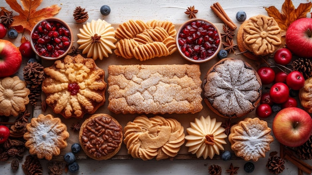 Des desserts d'automne à la bordure de la table