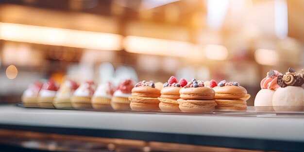 Photo desserts délicieux macaroons cupcakes et raisins à une réception de mariage