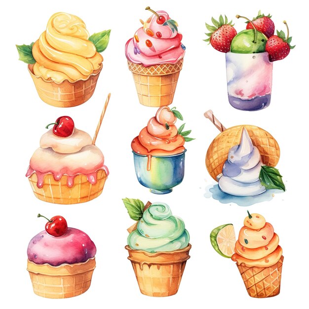 Photo des desserts à la fraise illustrations jeu de clip art