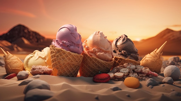 Des desserts glacés et un paysage désertique parfait pour tout amateur de désert