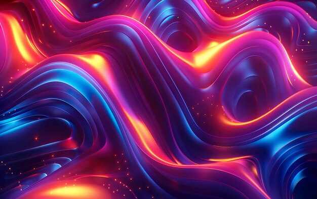 Un dessin abstrait coloré avec une vague violette et bleue