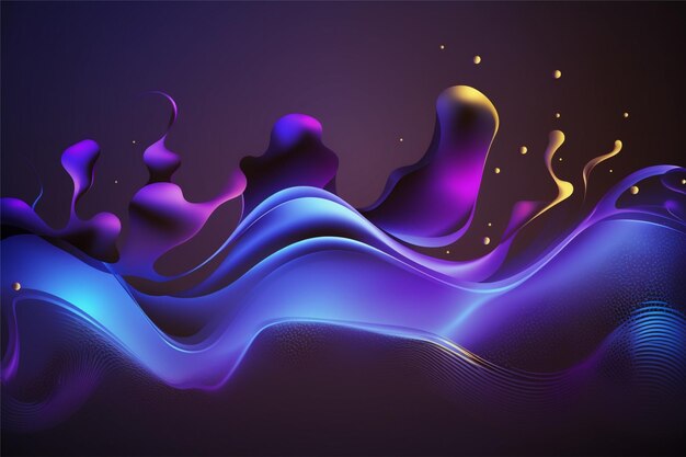 Un dessin abstrait violet et bleu avec une vague et le mot art dessus.