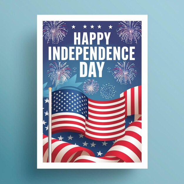 Photo dessin d'affiche du 4 juillet, jour de l'indépendance des états-unis