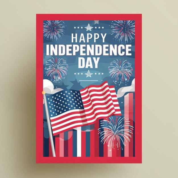 Photo dessin d'affiche du 4 juillet, jour de l'indépendance des états-unis