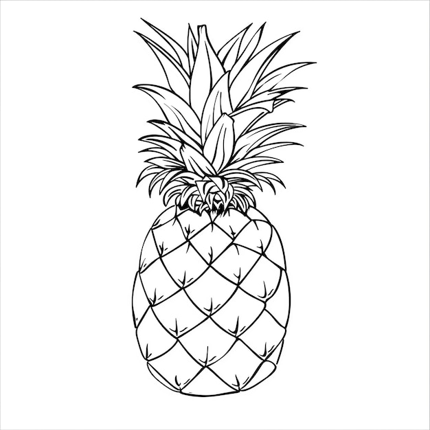 un dessin d'ananas avec un dessin de l'ananas dessus