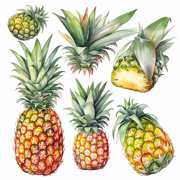 Un dessin d'ananas avec un dessin d'ananas.